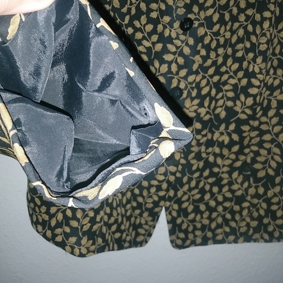 Josephine Chaus 20 Skirt Suit Black Gold Stemmed Leaf Pattern Set Plus - Picture 7 of 12